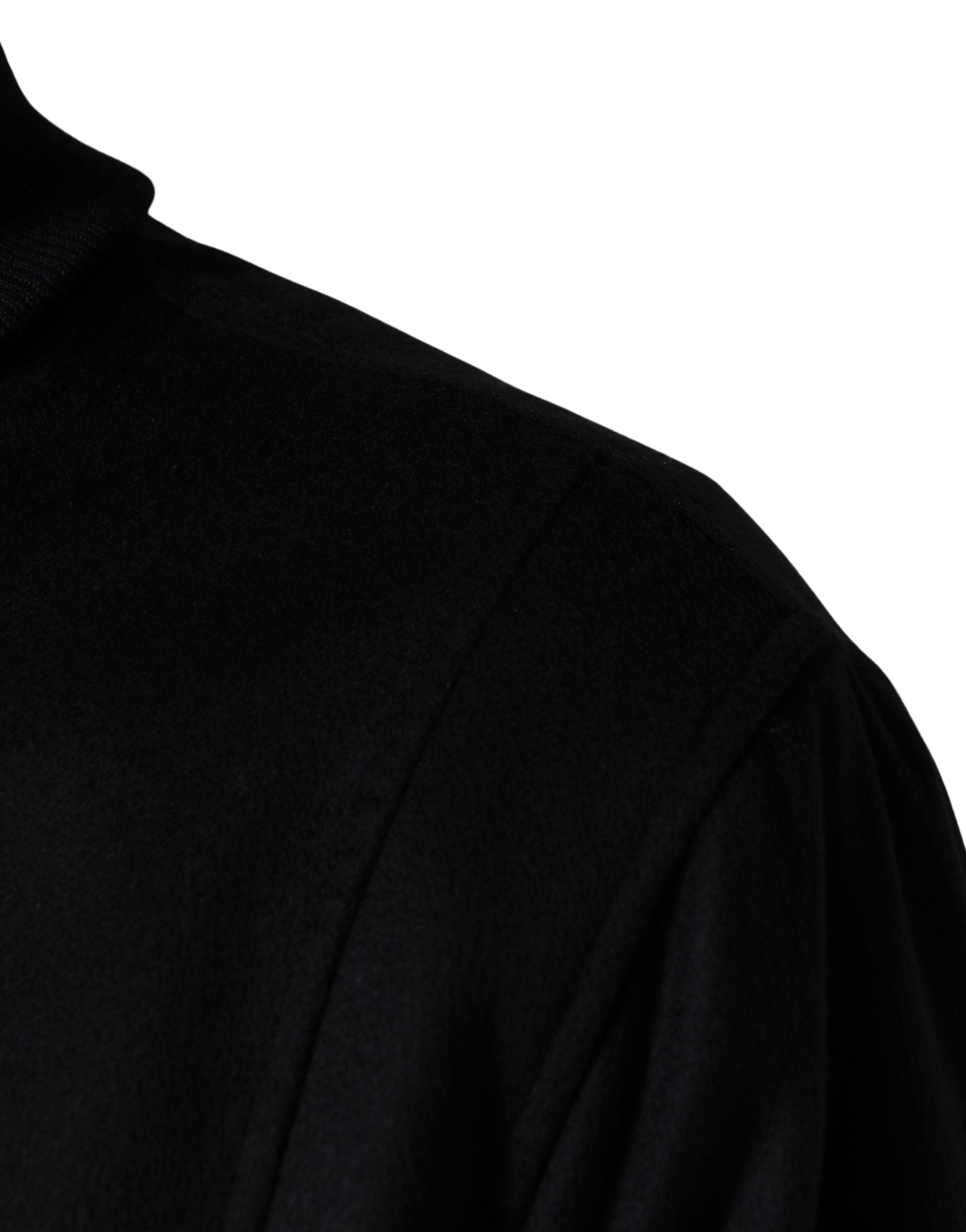 Dolce & Gabbana Black Cashmere Knitted Button Down Men's Jacket