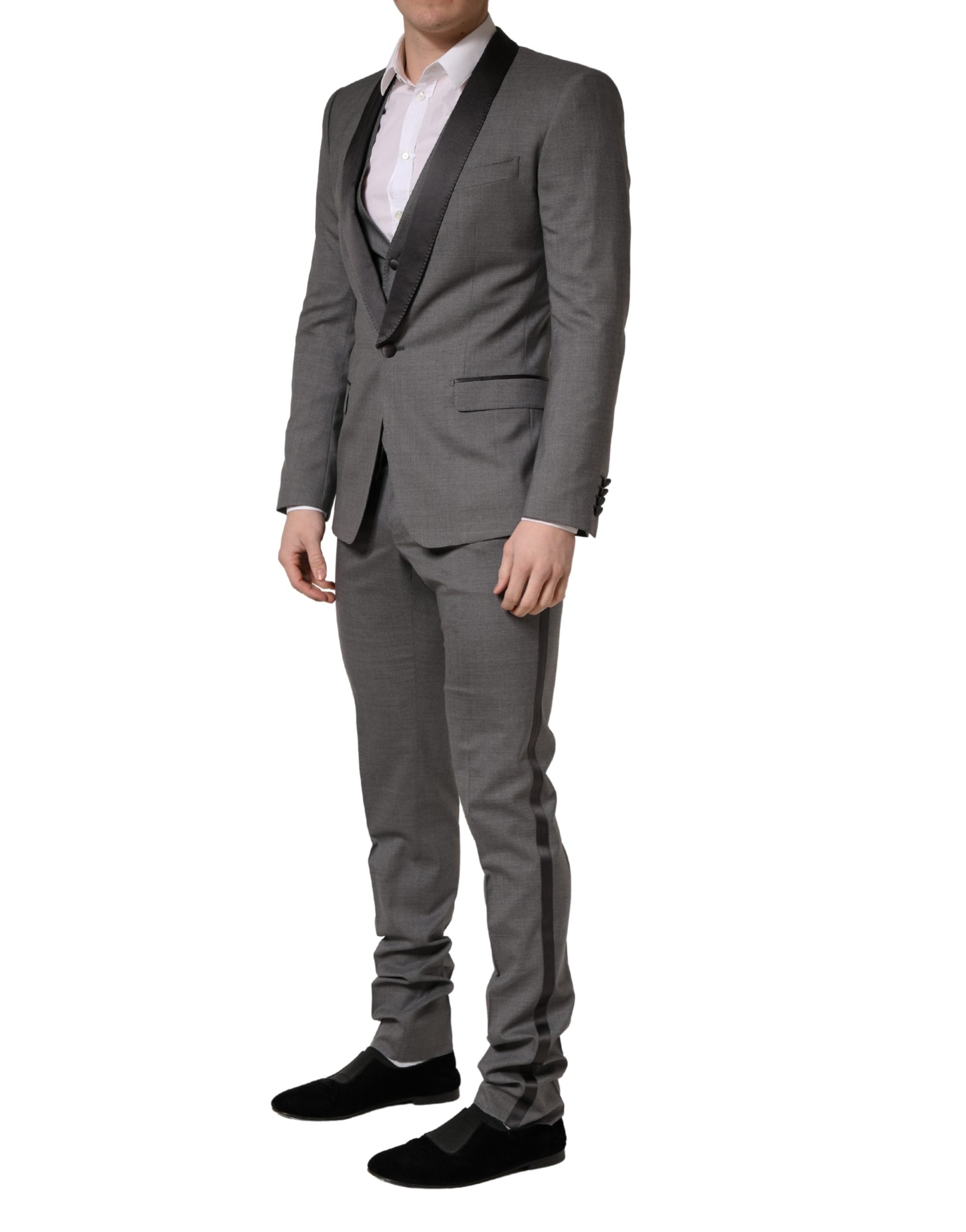 Dolce & Gabbana Gray Wool Single Breasted 1 Button 3PC Men's Suit