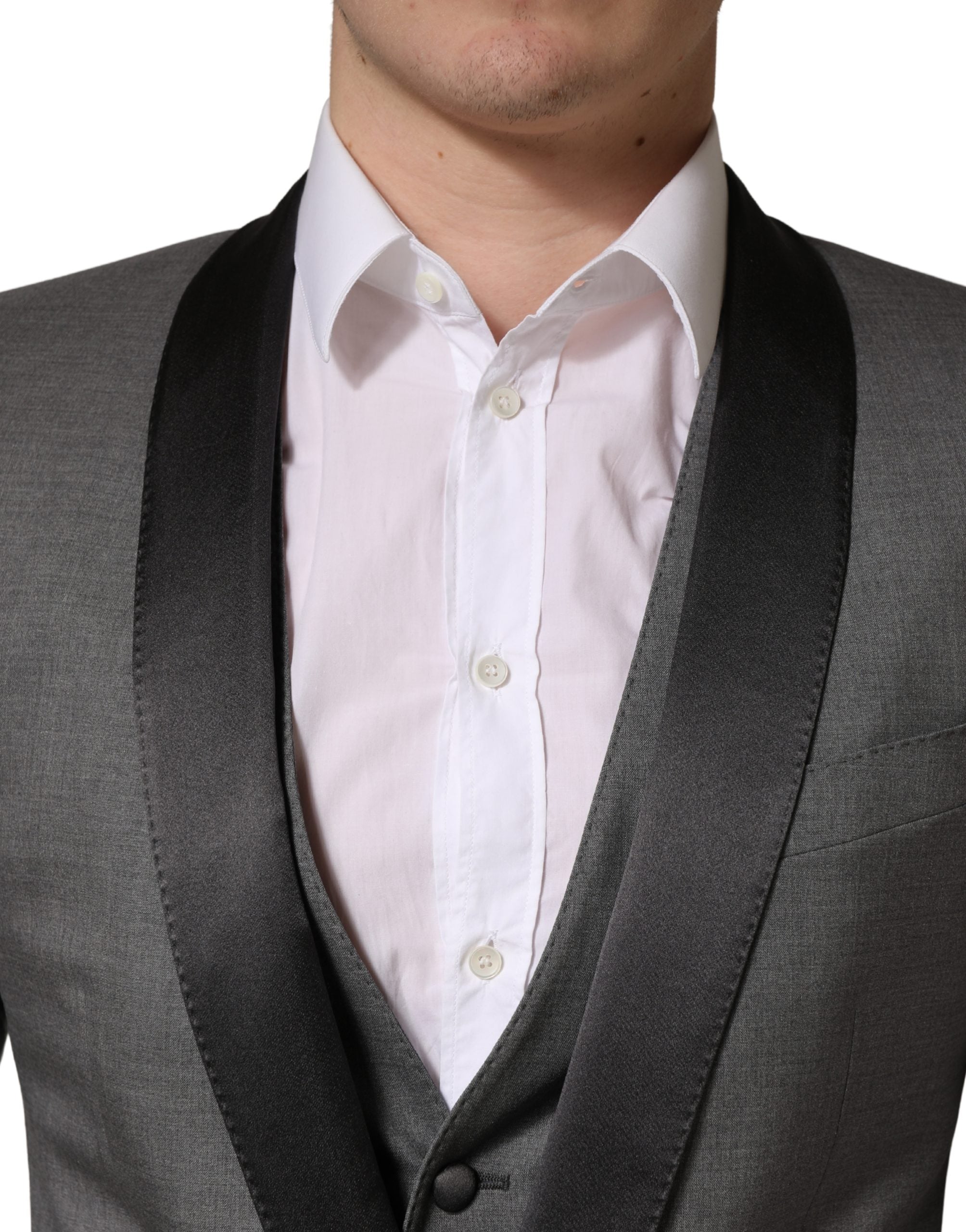 Dolce & Gabbana Gray Wool Single Breasted 1 Button 3PC Men's Suit