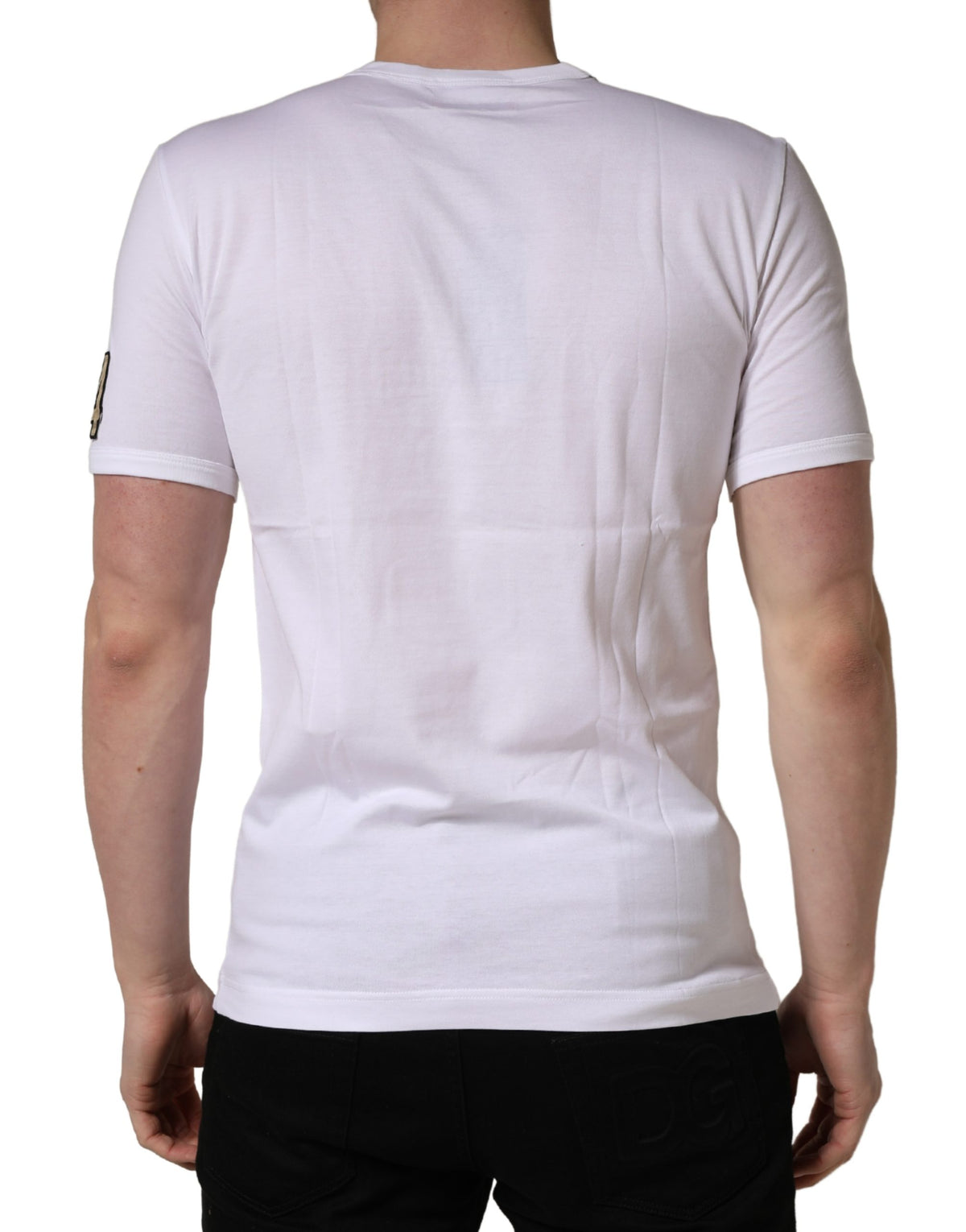 Dolce & Gabbana White DG King Royal Crew Neck Cotton Men's T-shirt (Pre-Owned)