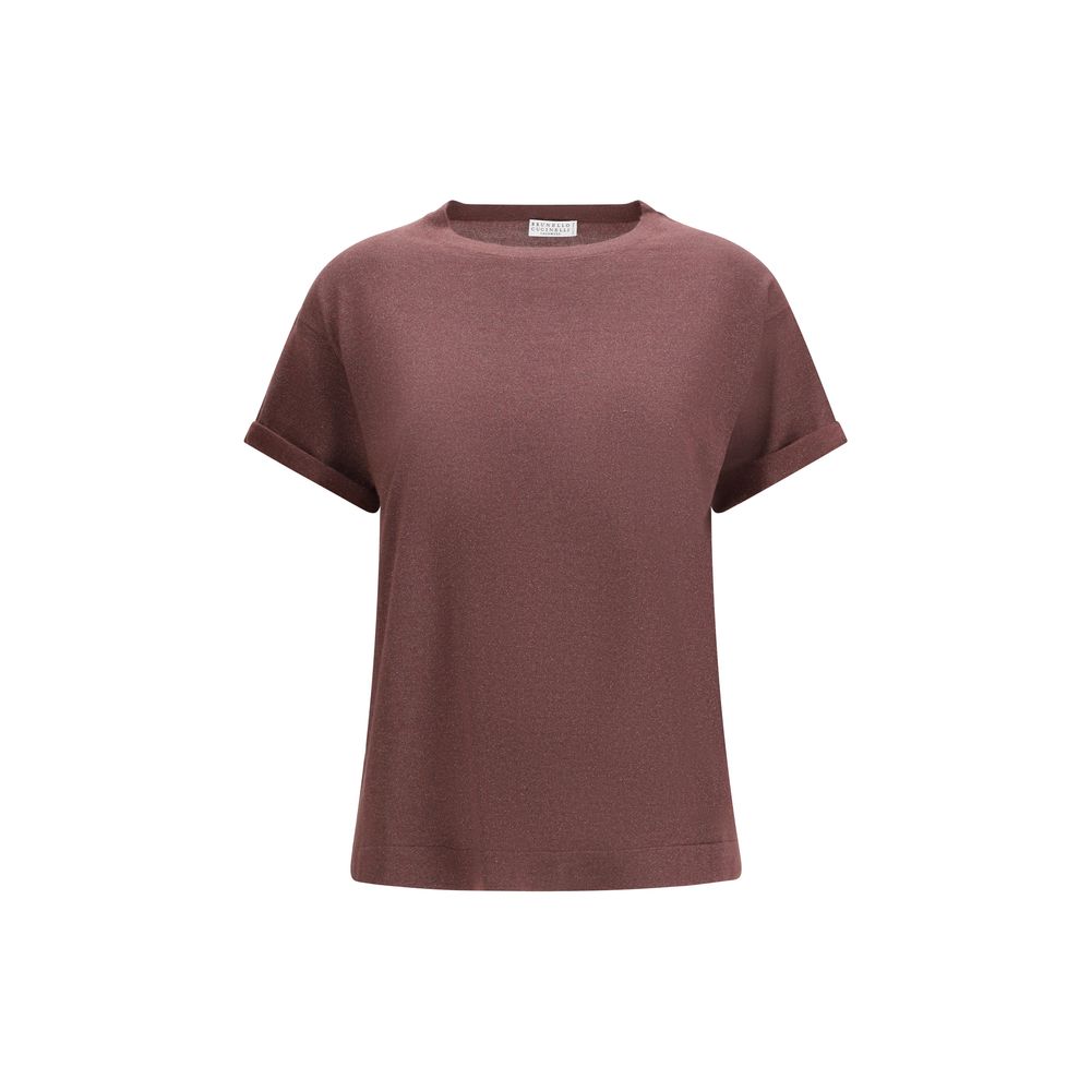 Brunello Cucinelli Bordeaux Nylon Women's T-Shirt