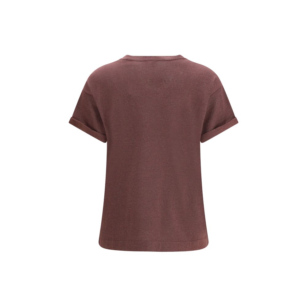 Brunello Cucinelli Bordeaux Nylon Women's T-Shirt