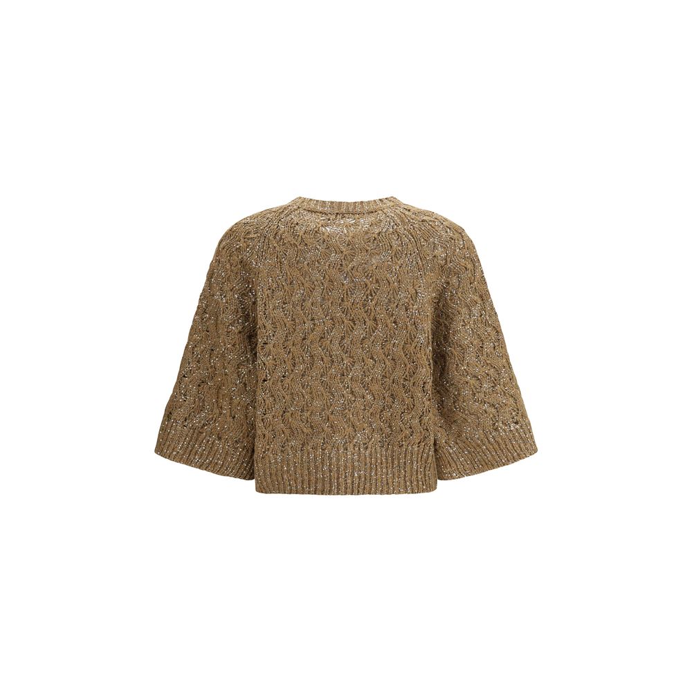 Brunello Cucinelli Beige Silk Women's Sweatshirt