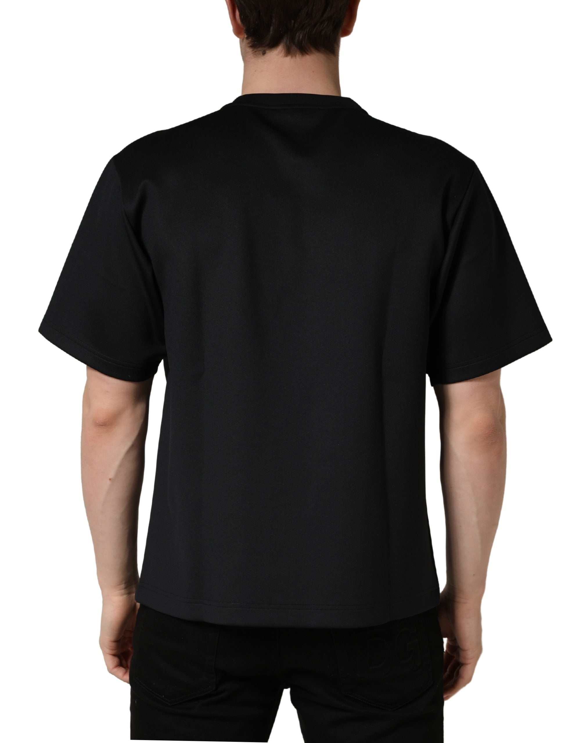 Dolce & Gabbana Black Have Fun Embellished Crew Neck Men's T-shirt