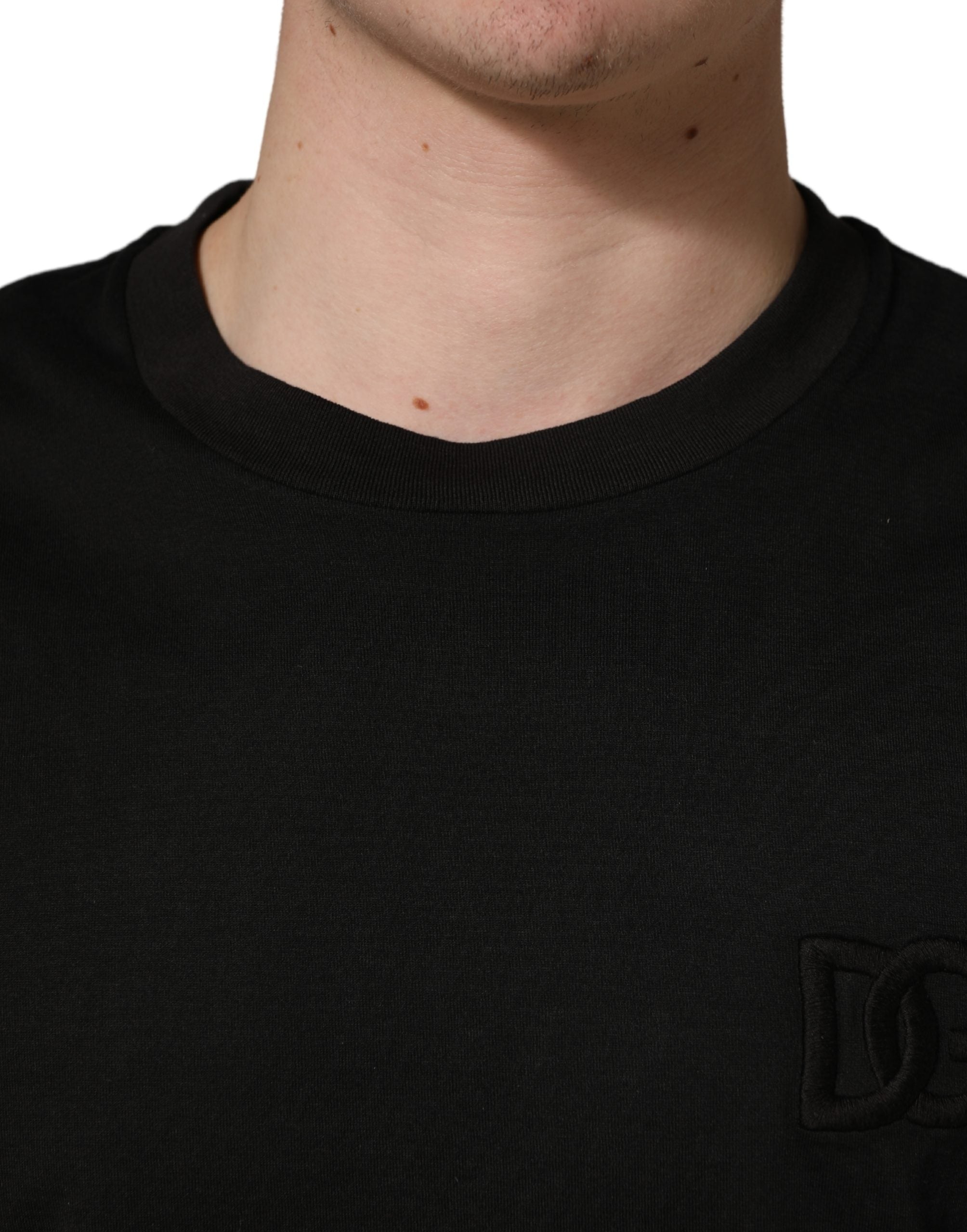 Dolce & Gabbana Black Cotton Short Sleeves Crew Neck Men's T-shirt (Pre-Owned)