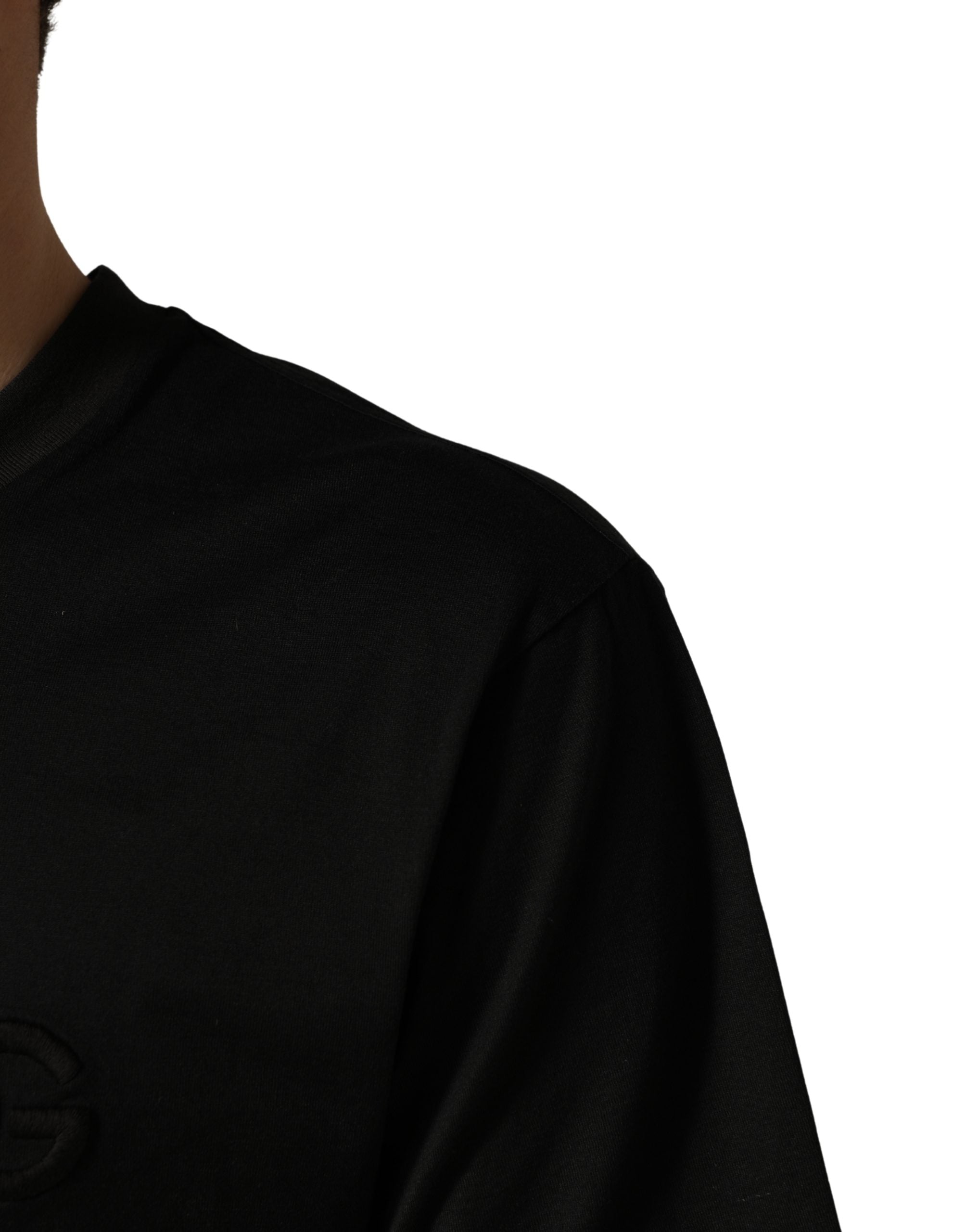 Dolce & Gabbana Black Cotton Short Sleeves Crew Neck Men's T-shirt (Pre-Owned)