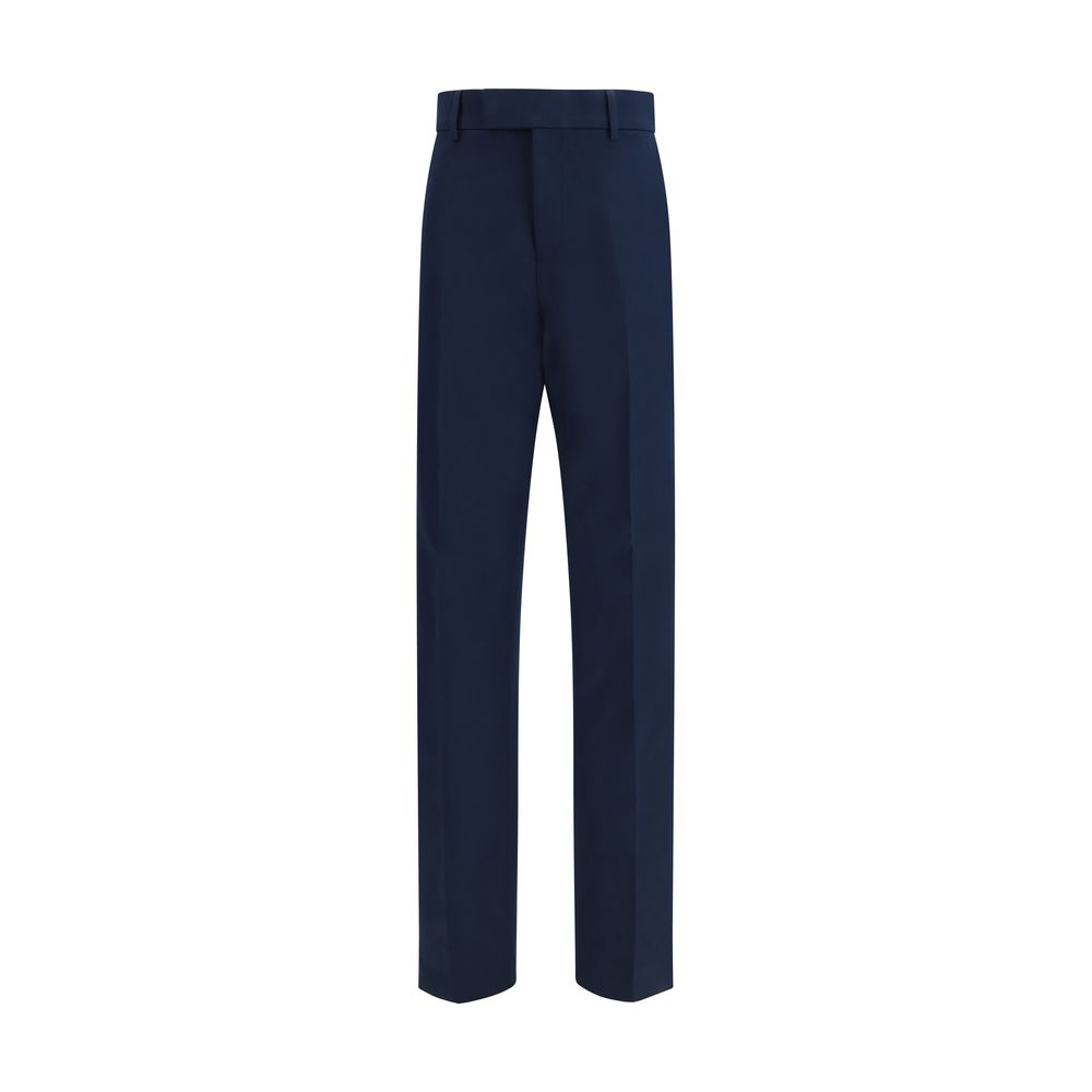 Ferragamo Blue Cotton Chino Men's Pants