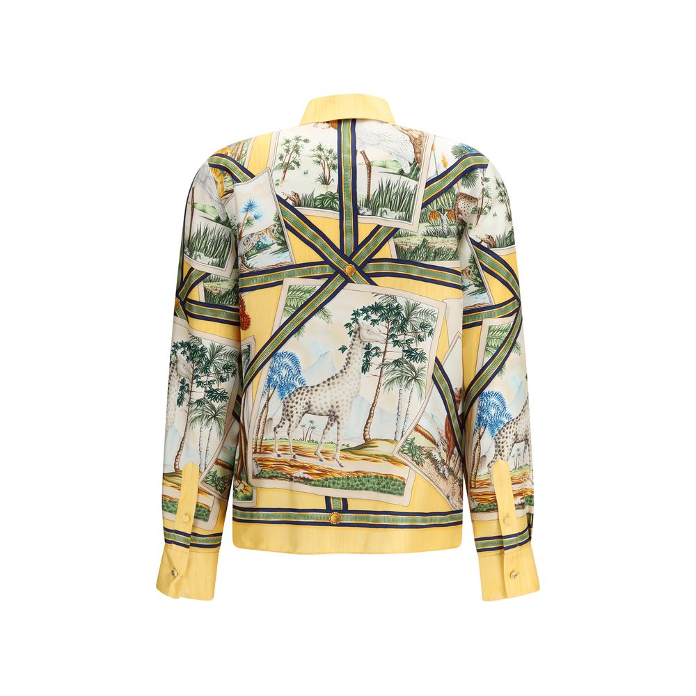 Gucci Bicolor Silk Pattern Women's Shirt