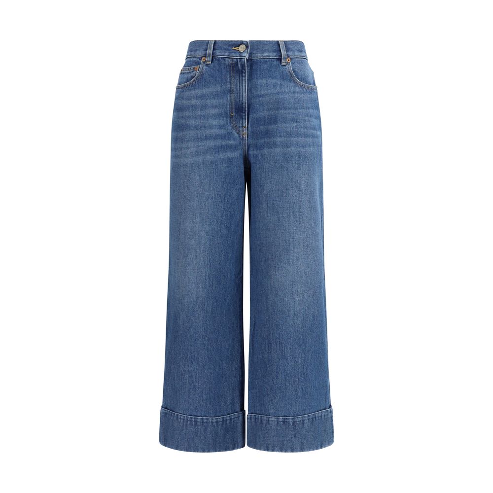 Valentino Garavani Blue Cotton Jeans Women's Denim