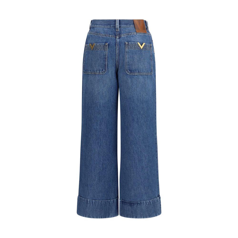 Valentino Garavani Blue Cotton Jeans Women's Denim