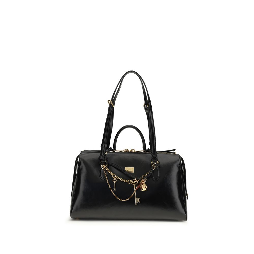 Dolce & Gabbana Black Calf Leather Bos Taurus Shoulder Women's Bag