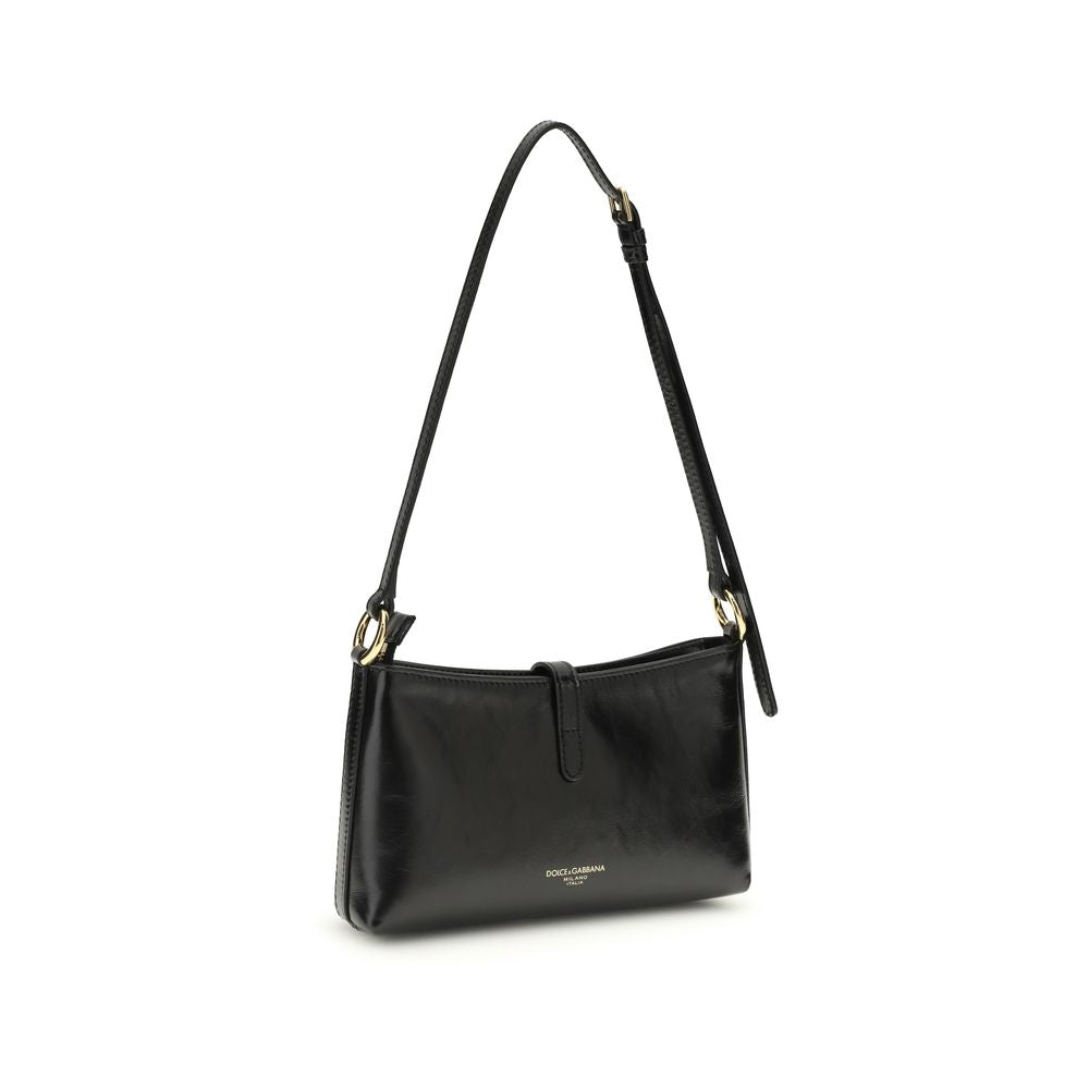 Dolce & Gabbana Black Calf Leather Bos Taurus Shoulder Women's Bag