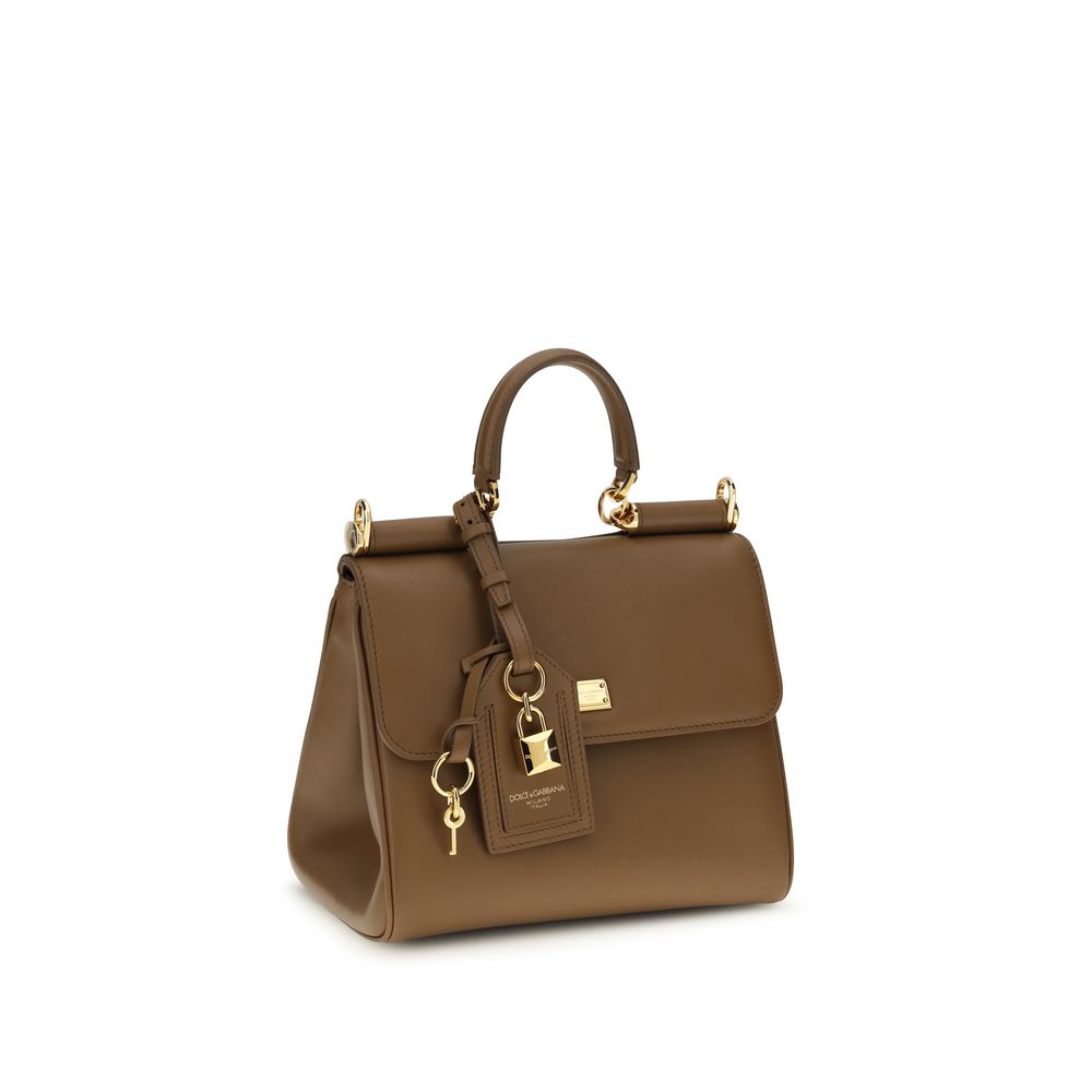 Dolce & Gabbana Brown Calf Leather Bos Taurus Shoulder Women's Bag