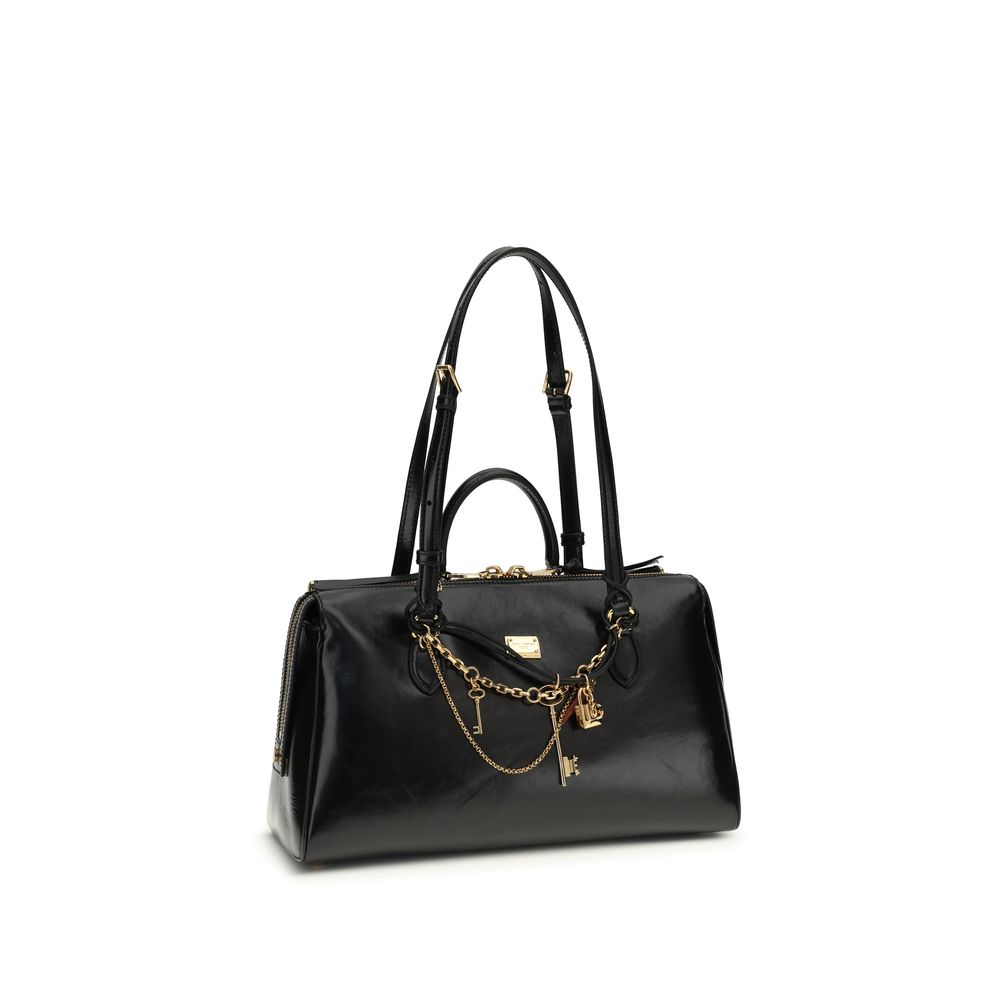 Dolce & Gabbana Black Calf Leather Bos Taurus Shoulder Women's Bag
