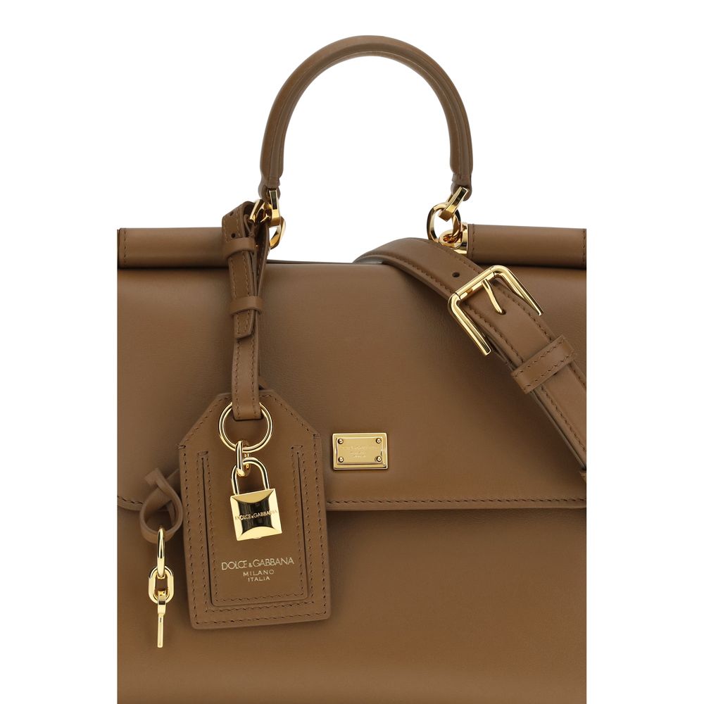 Dolce & Gabbana Brown Calf Leather Bos Taurus Shoulder Women's Bag