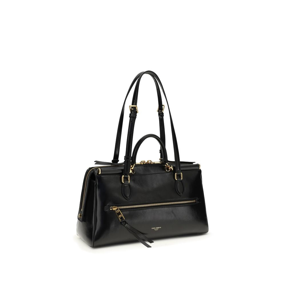 Dolce & Gabbana Black Calf Leather Bos Taurus Shoulder Women's Bag