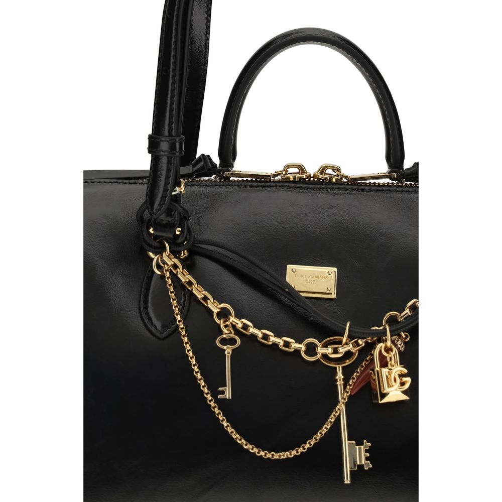Dolce & Gabbana Black Calf Leather Bos Taurus Shoulder Women's Bag