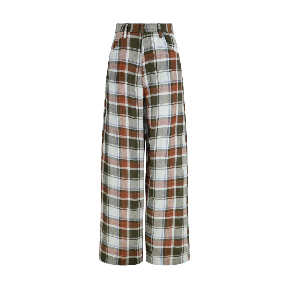 MARBELL Multicolor Linen Casual Women's Pants