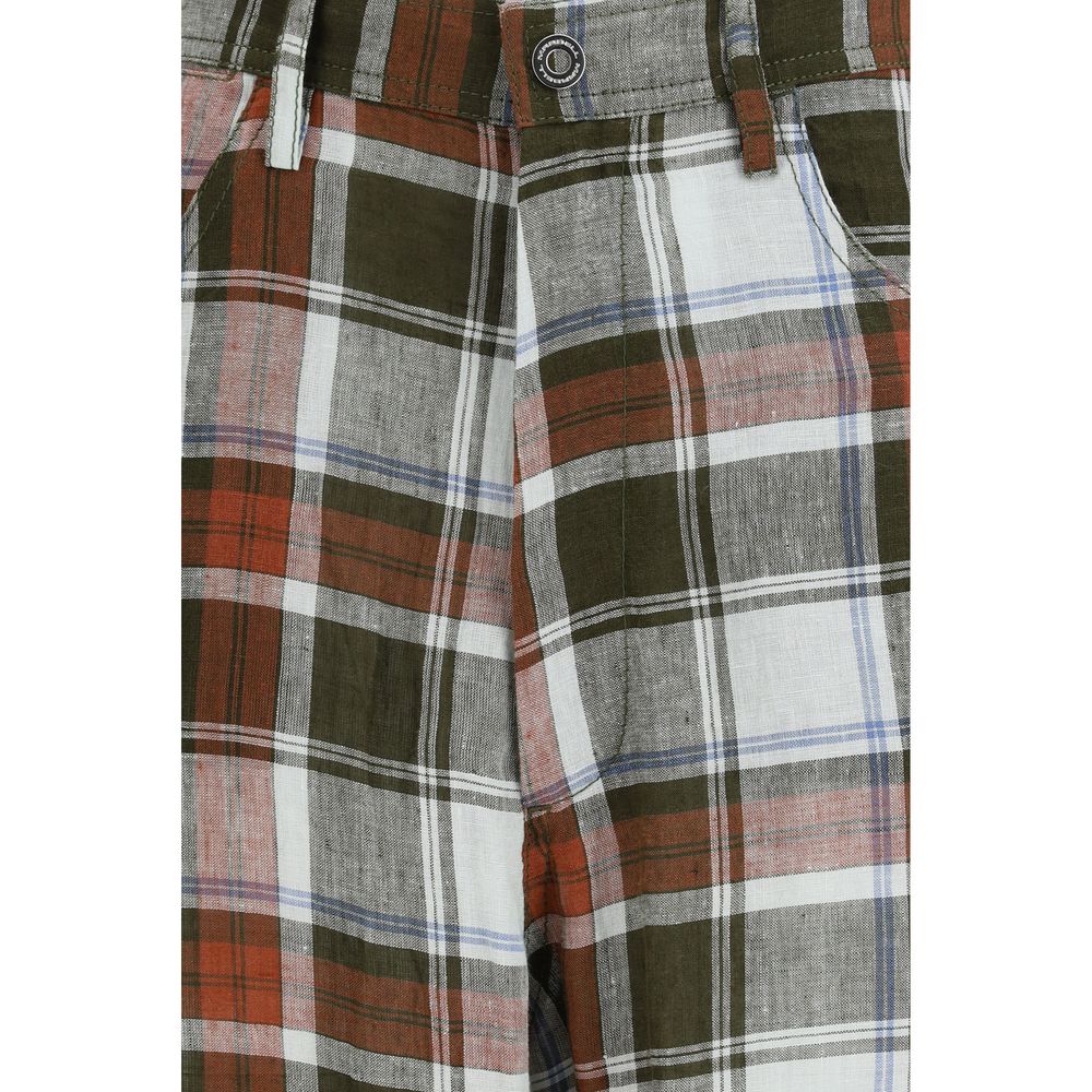 MARBELL Multicolor Linen Casual Women's Pants
