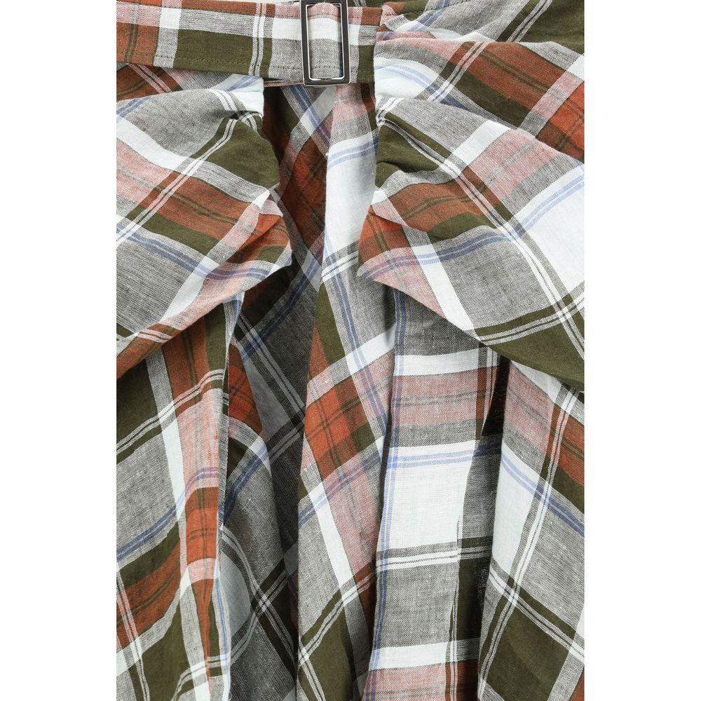 MARBELL Multicolor Linen Midi Women's Skirt