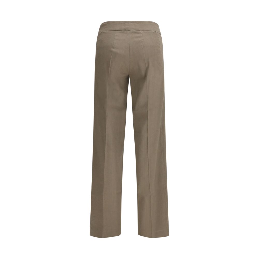 Avenue Montaigne Beige Linen Casual Women's Pants