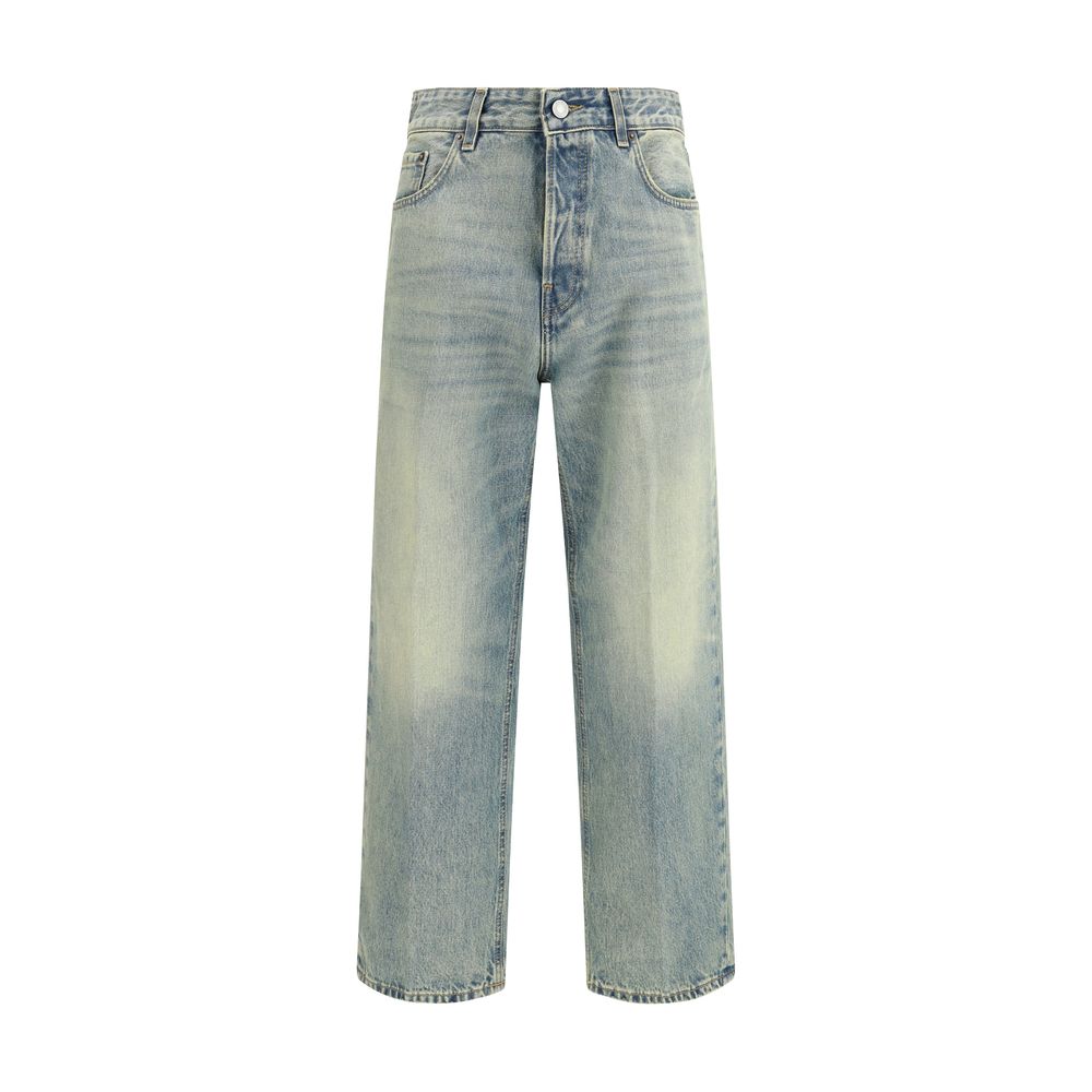 Haikure Blue Cotton Straight-Leg Women's Jeans