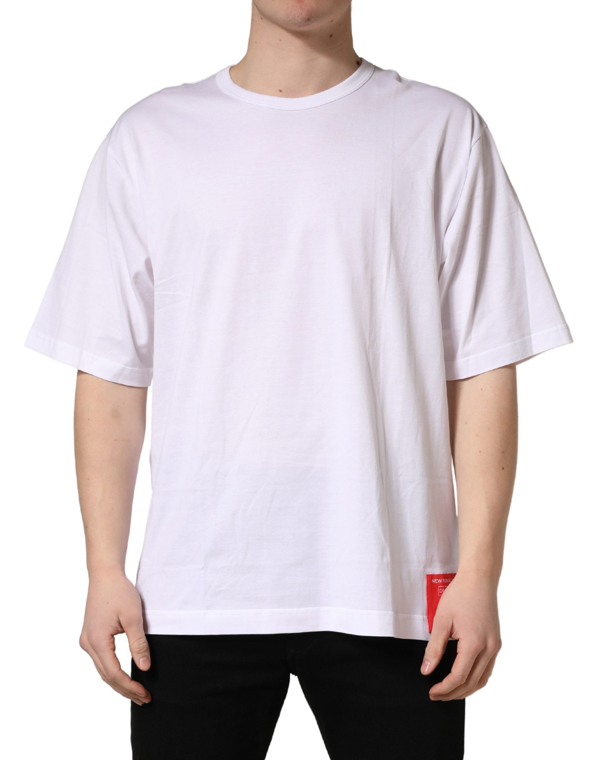 Dolce & Gabbana White Cotton Short Sleeves Crew Neck Men's T-shirt