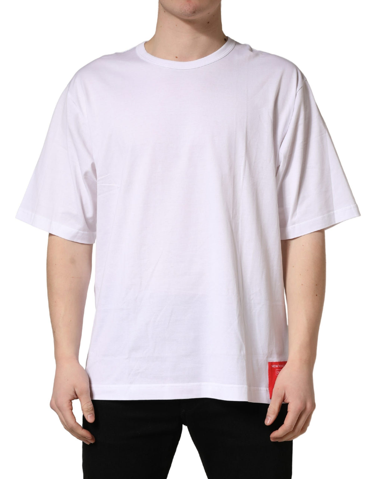 Dolce & Gabbana White Cotton Short Sleeves Crew Neck Men's T-shirt