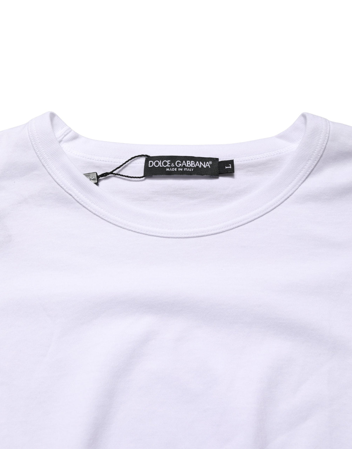 Dolce & Gabbana White Cotton Short Sleeves Crew Neck Men's T-shirt