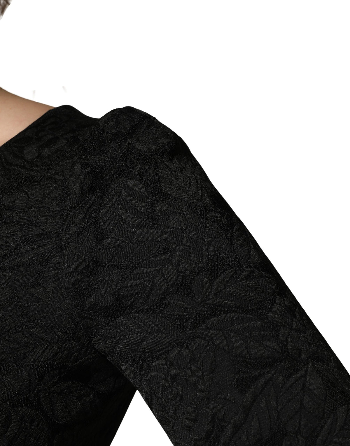 Dolce & Gabbana Black Floral Brocade Sheath Knee Length Women's Dress (Pre-Owned)