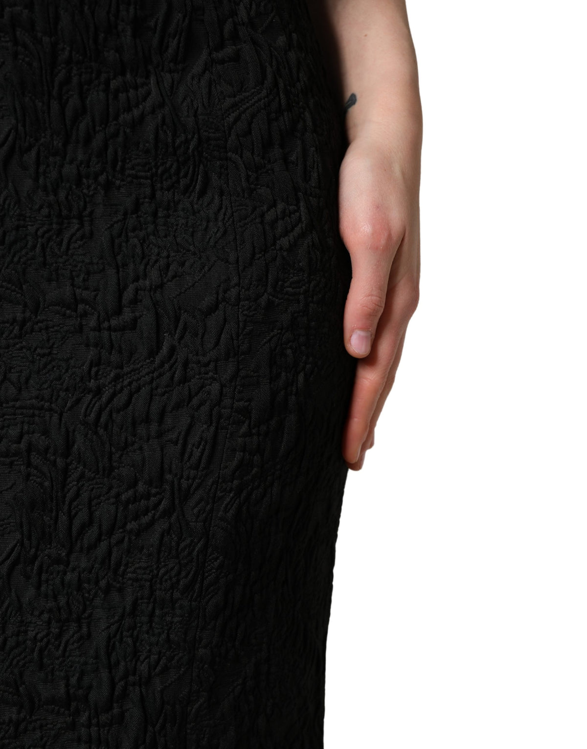 Dolce & Gabbana Black Floral Brocade Sheath Mermaid Women's Dress (Pre-Owned)