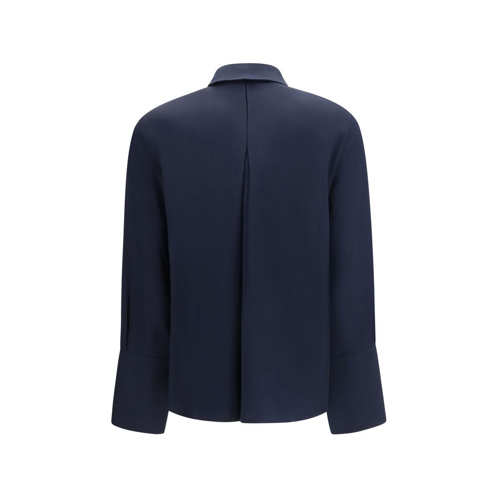 Max Mara Pure Blue Silk Women's Shirt