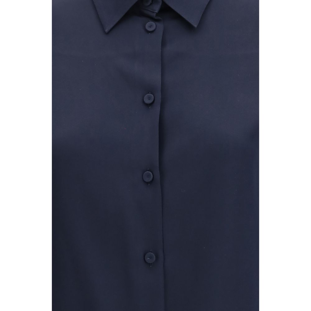 Max Mara Pure Blue Silk Women's Shirt