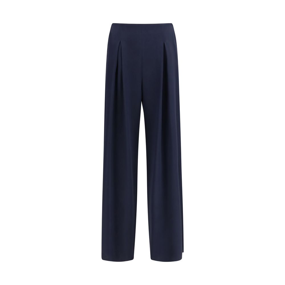 Max Mara Pure Blue Silk Casual Women's Pants