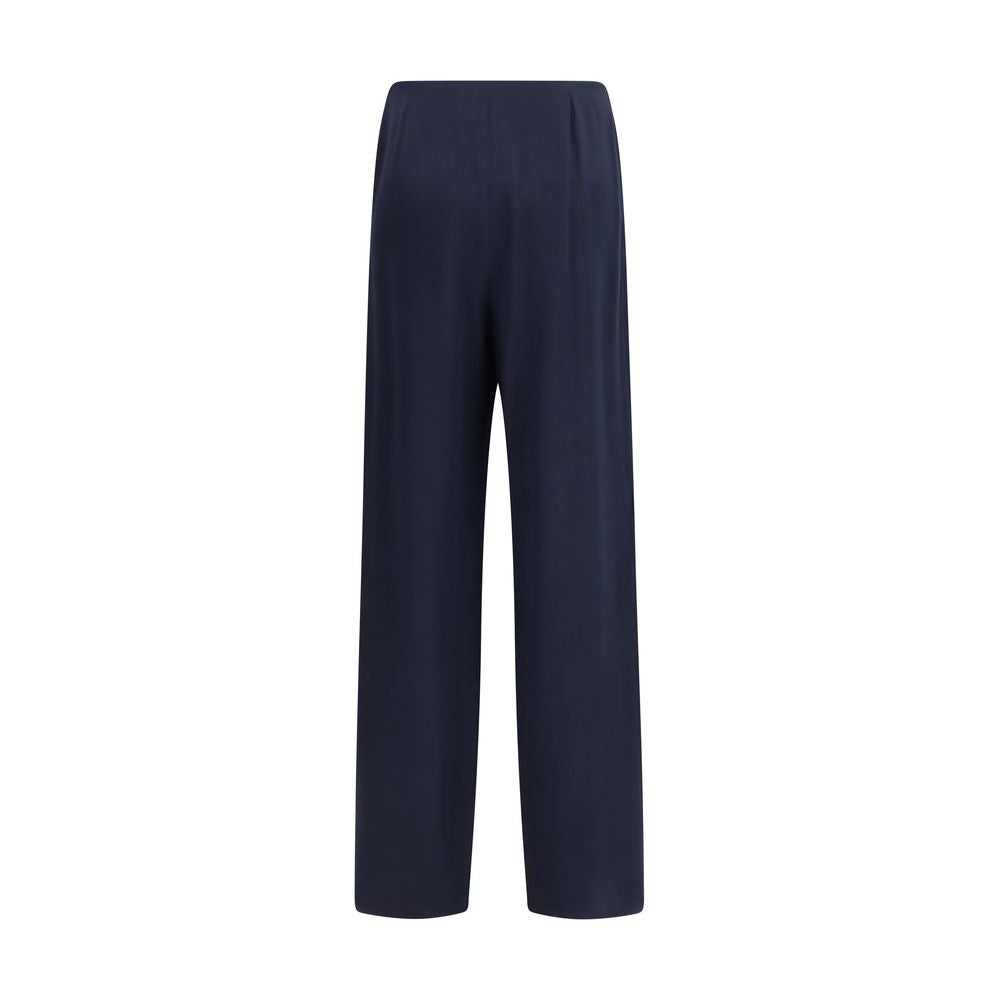 Max Mara Pure Blue Silk Casual Women's Pants