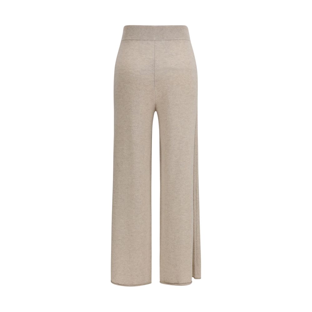 Max Mara Pure Beige Cashmere Casual Women's Pants