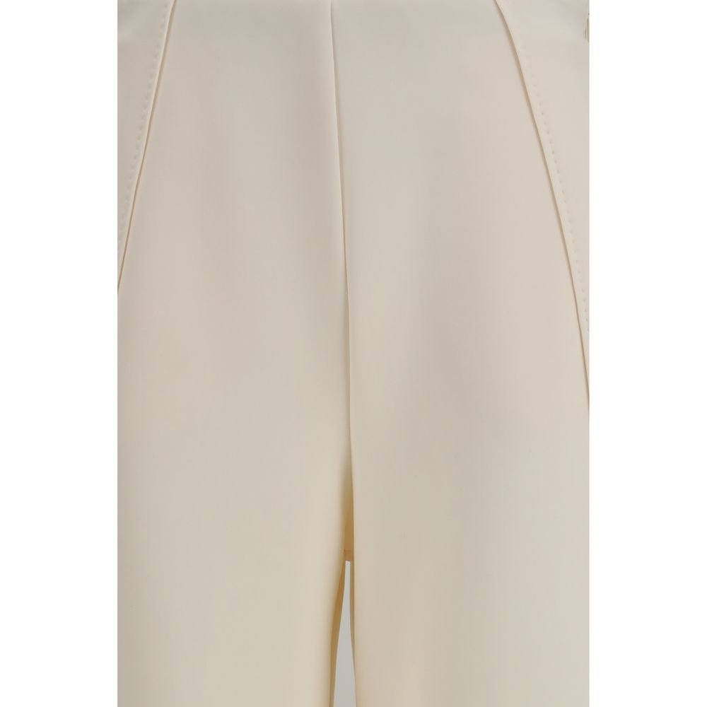 Max Mara Pure Beige Polyamide Flared Women's Pants
