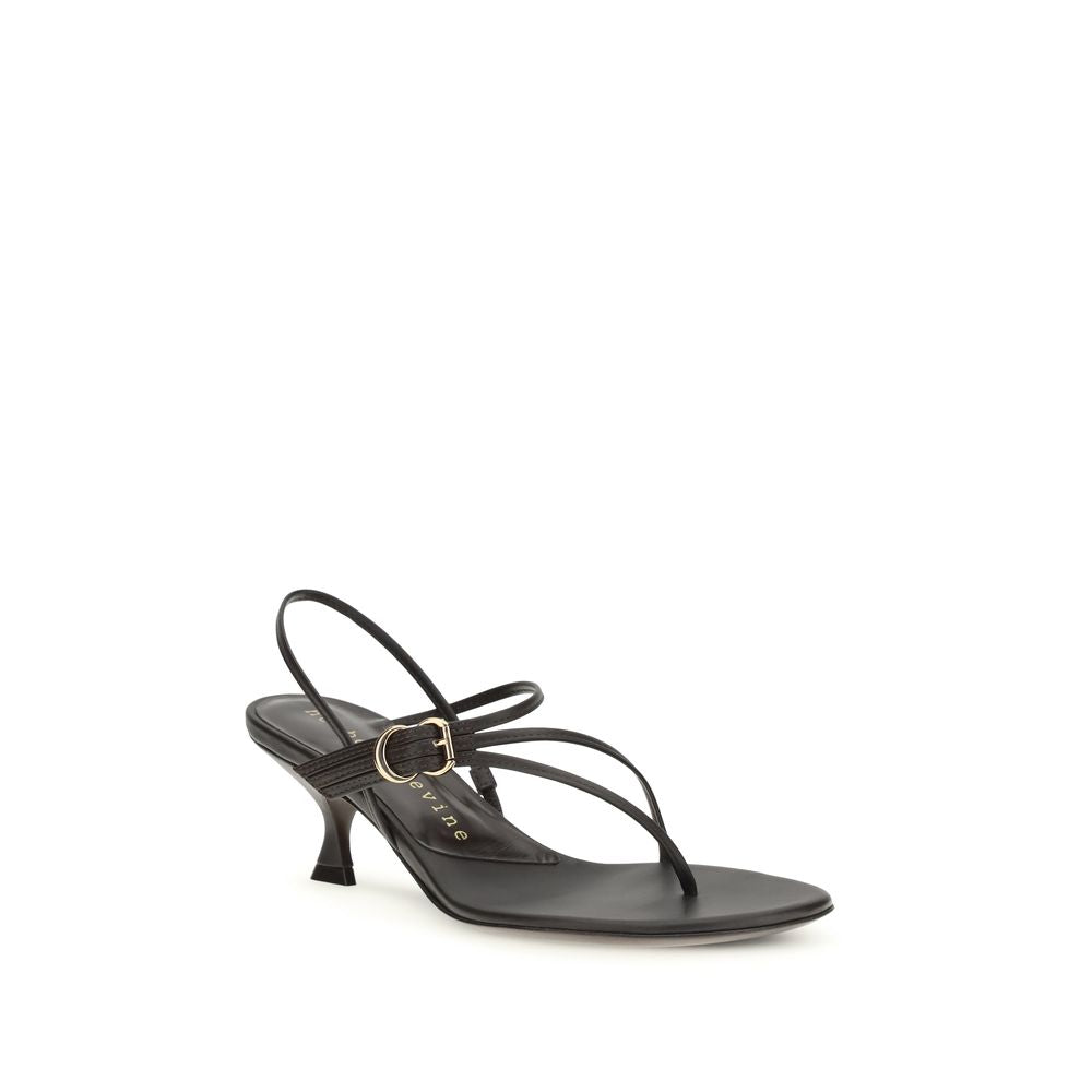 Herbert Levine Brown Calf Leather Bos Taurus Stiletto Heel Women's Sandals