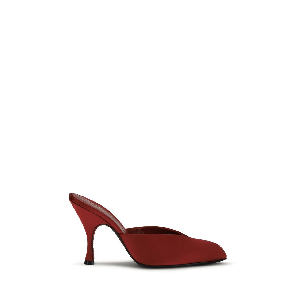 Herbert Levine Red Silk Women's Mules