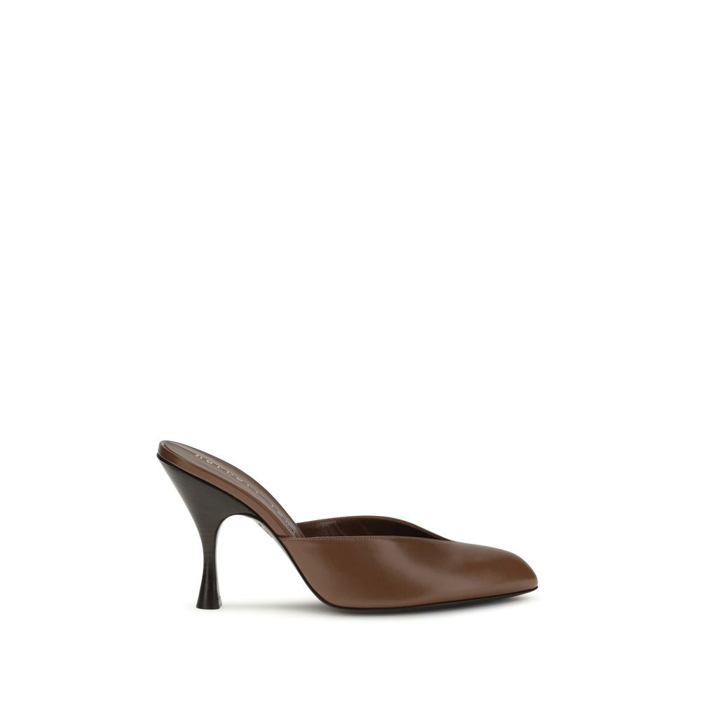 Herbert Levine Brown Calf Leather Bos Taurus Women's Mules