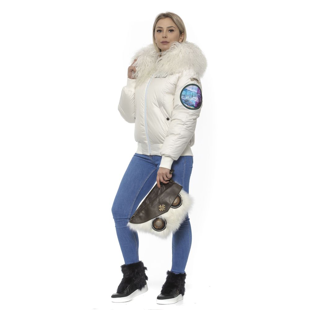 Mr&Mrs Italy White Polyester Women Bomber Women's Jacket