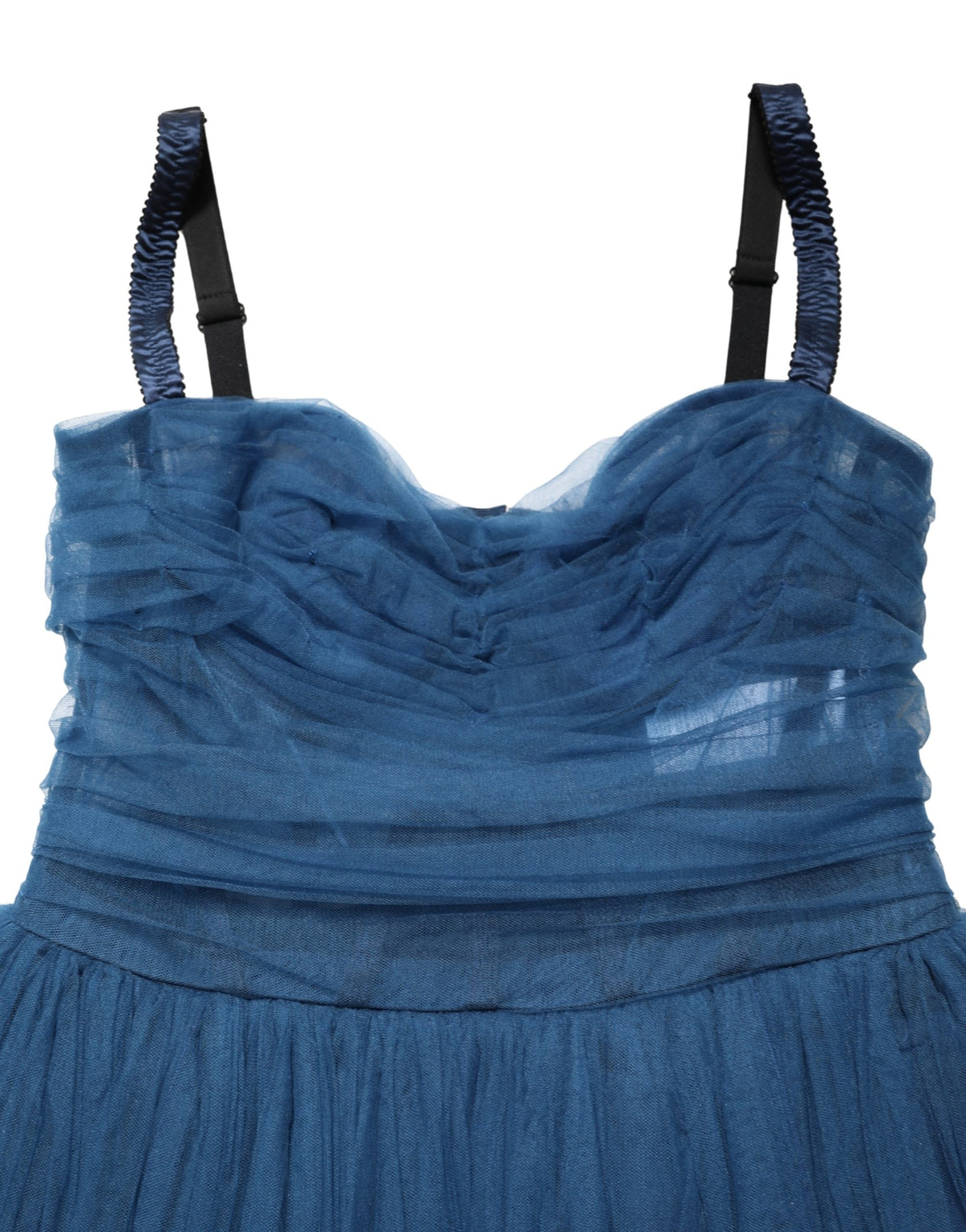 Dolce & Gabbana Blue Tulle Midi A-line Sleeveless Women's Dress (Pre-Owned)