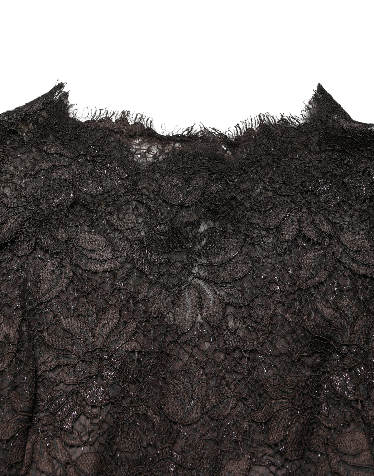 Dolce & Gabbana Black Floral Lace Sheath Long Maxi Women's Dress
