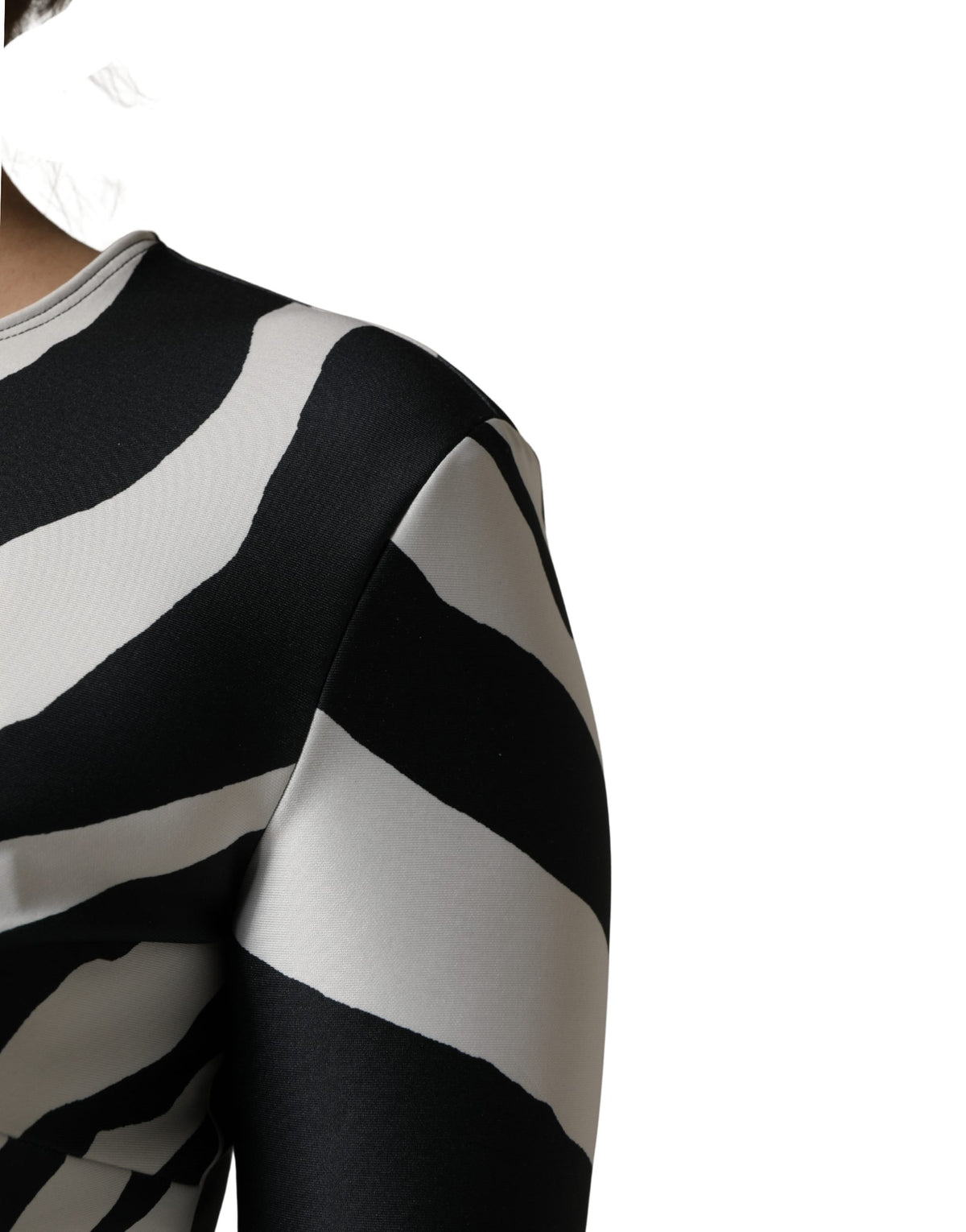 Dolce & Gabbana Black White Polyester Zebra Pattern Women's Jumpsuit
