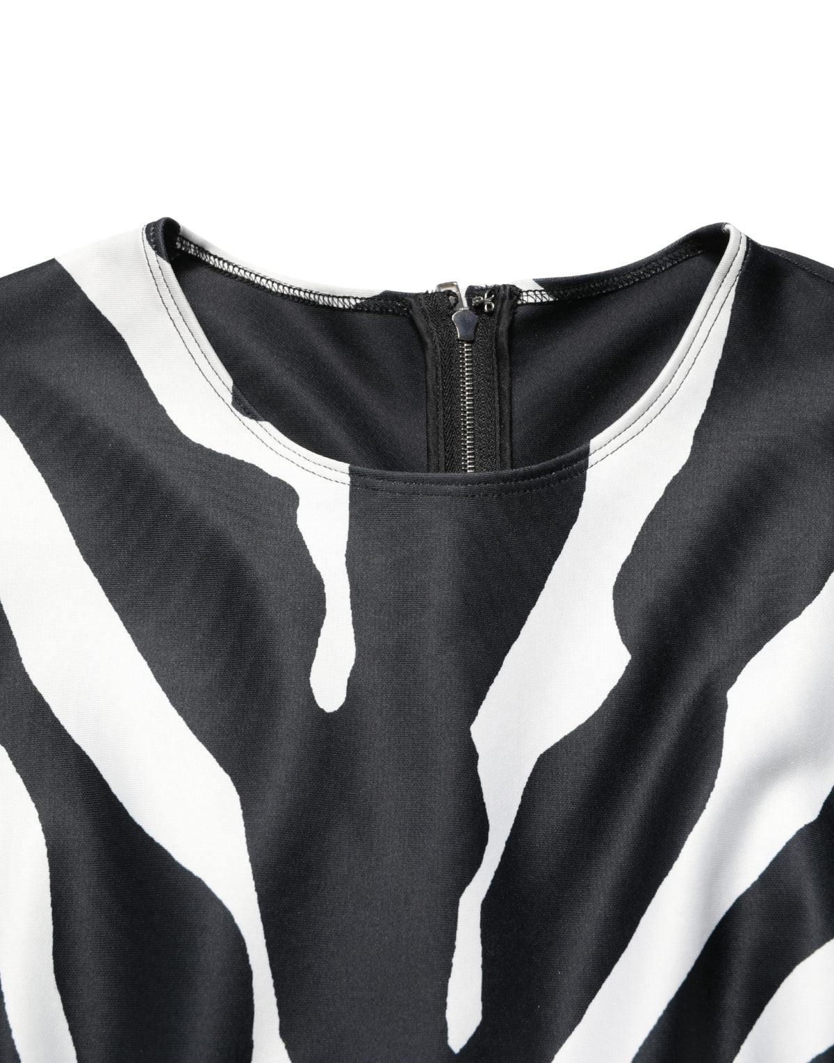 Dolce & Gabbana Black White Polyester Zebra Pattern Women's Jumpsuit