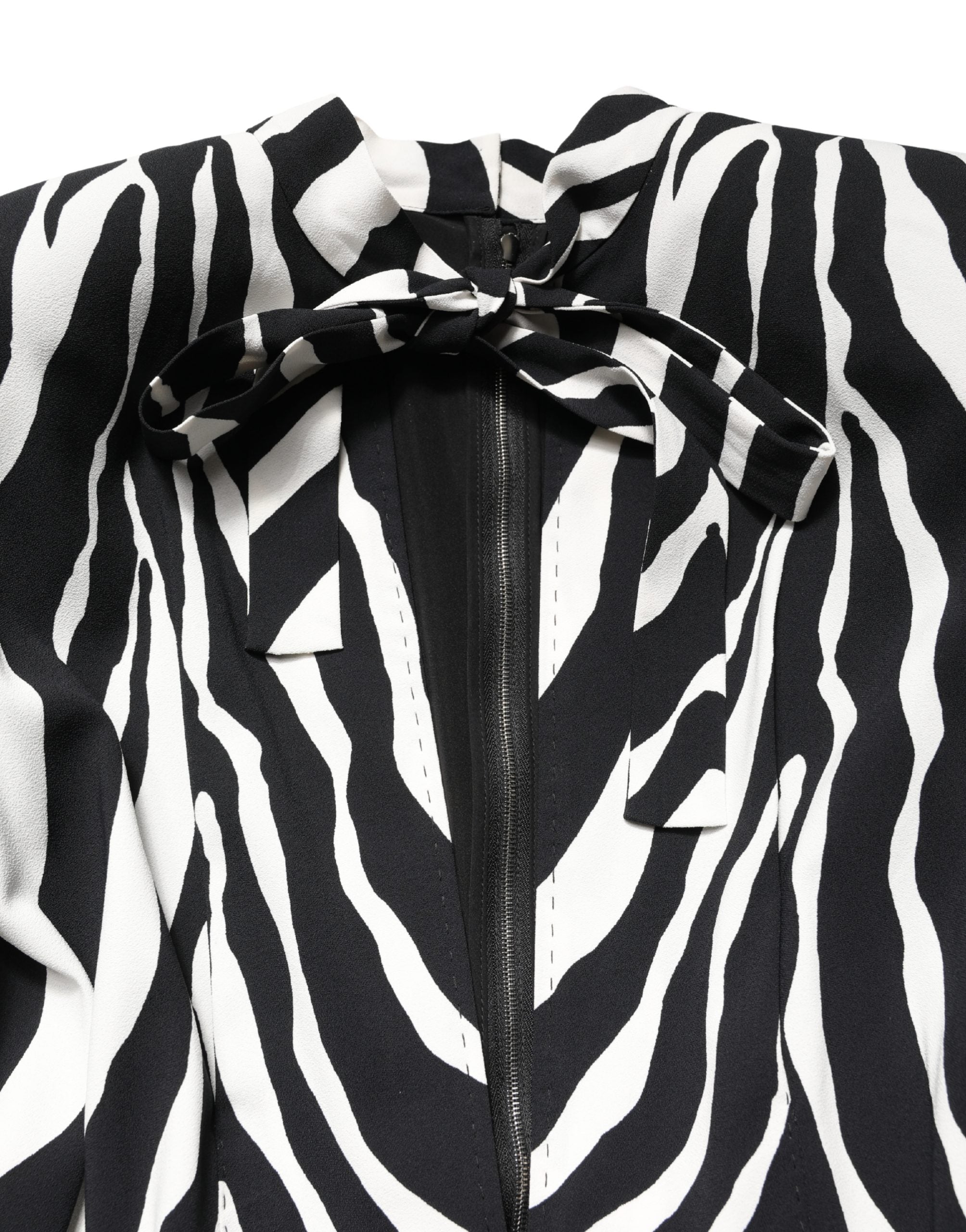 Dolce & Gabbana Black White Viscose Zebra Pattern Women's Jumpsuit