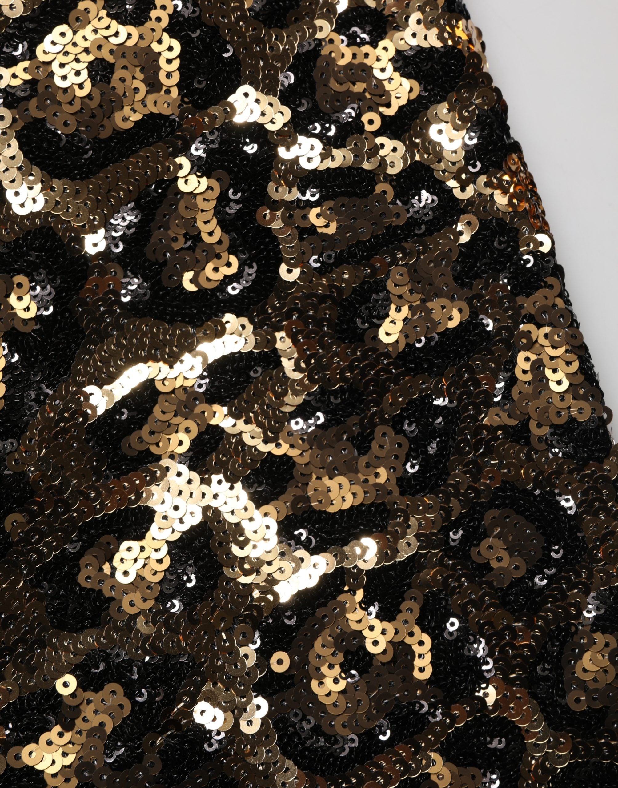 Dolce & Gabbana Gold Leopard Sequined Straight Trouser Women's Pants