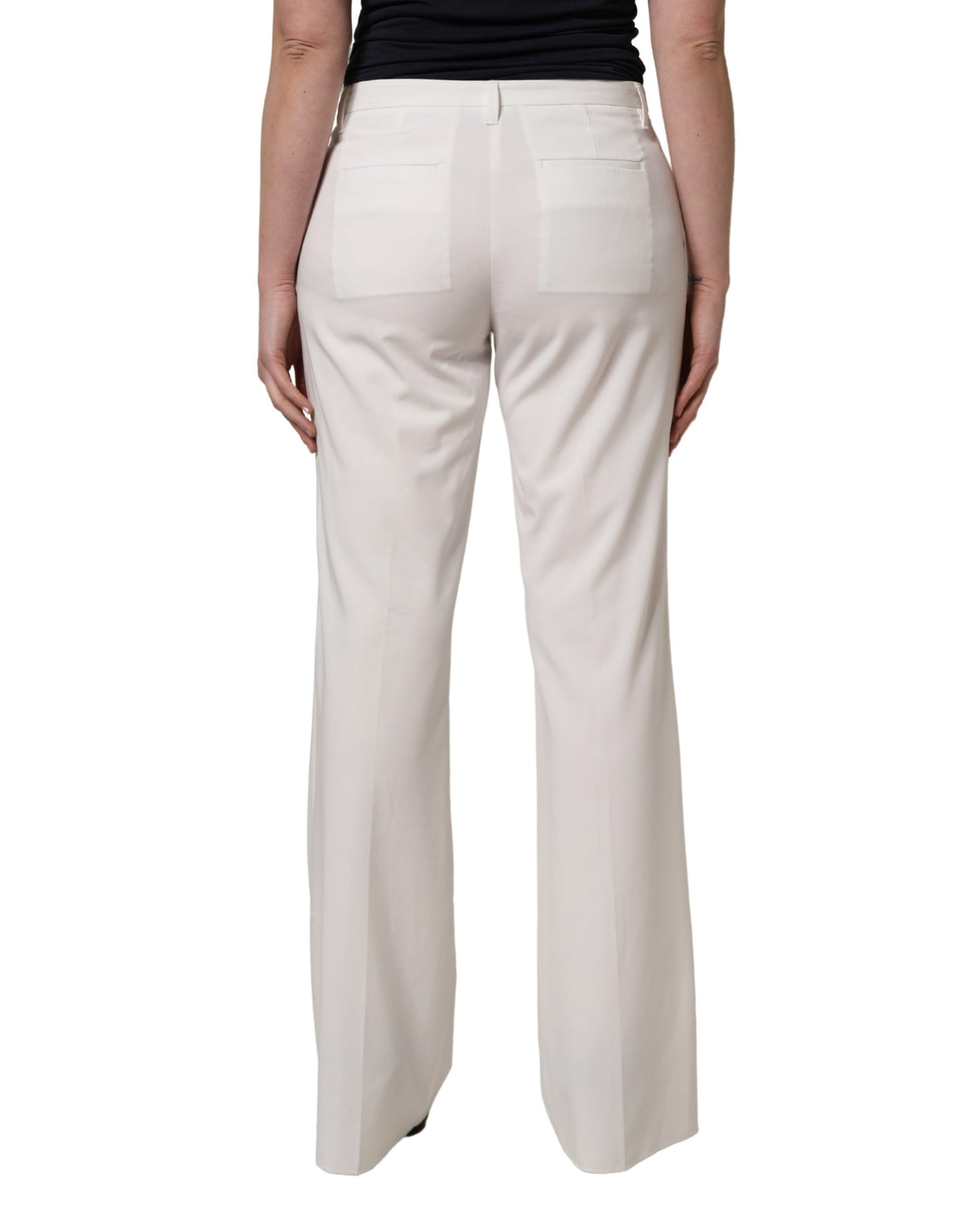 Twinset White Mid Waisted Wide Leg Chino Women Trouser Women's Pants (Pre-Owned)