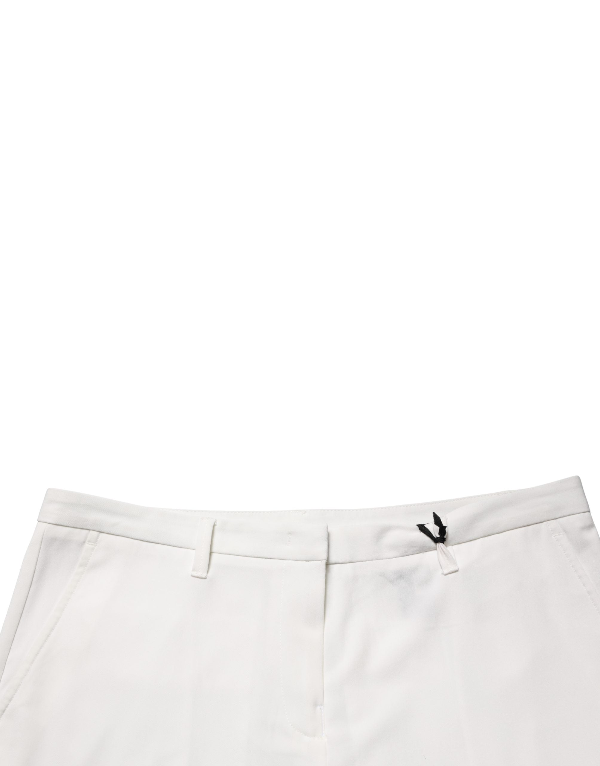 Twinset White Mid Waisted Wide Leg Chino Women Trouser Women's Pants (Pre-Owned)