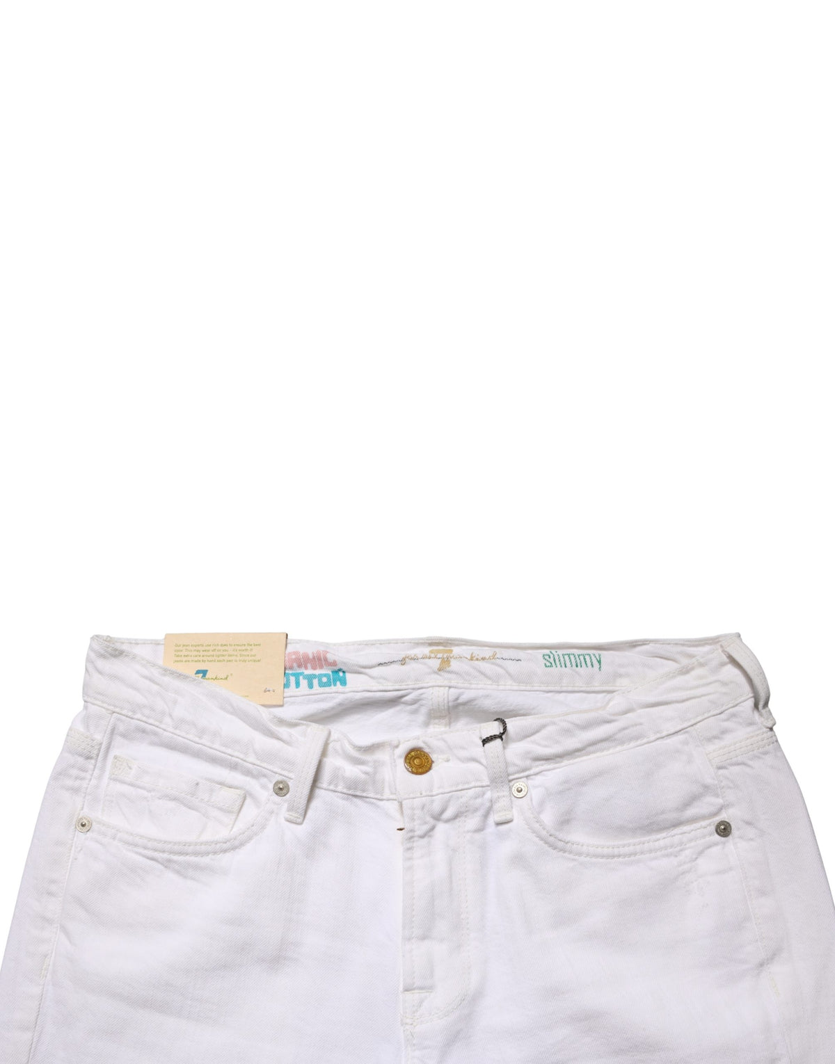 7 For All Mankind White Mid Waisted Skinny Denim Trouser Women's Jeans (Pre-Owned)